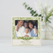 Carte de vœux de Noël Elegant Green Flourish (Debout devant)