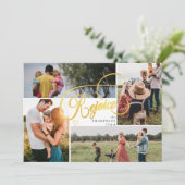 Carte de vœux de Noël Elegant Rejoice 2 Or avec co (Debout devant)