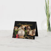 Carte de vœux de Noël élégante argent or entrepris (Devant)