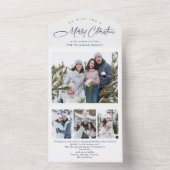 Carte de vœux de Noël élégante avec 4 photos (À l'intérieur)