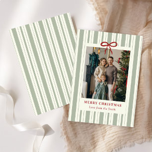 Carte de vœux de Noël élégante avec nœud et photo