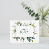 Carte de vœux de Noël élégante avec poinsettia (Debout devant)