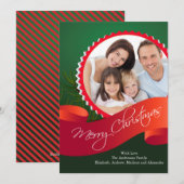 Carte de vœux de Noël élégante pour photo (Devant / Derrière)