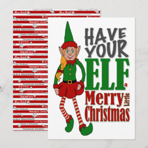 Carte de voeux de Noël Elf Girl