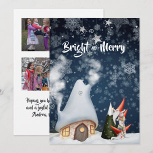 Carte de vœux de Noël en collage photo avec lutin