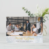 Carte de vœux de Noël en écriture dorée pour entre (Debout devant)