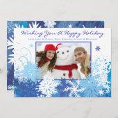 Carte de vœux de Noël en famille SNOWFLAKE (Devant / Derrière)