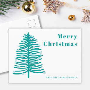 Carte de vœux de Noël en forêt pour la famille