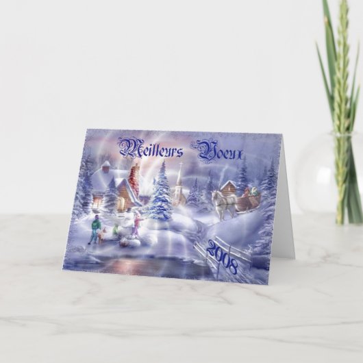 Carte de voeux de Noël en français (Devant)