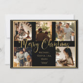 Carte de vœux de Noël en or avec écriture Photo Jo (Devant)