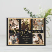 Carte de vœux de Noël en or avec écriture Photo Jo (Debout devant)