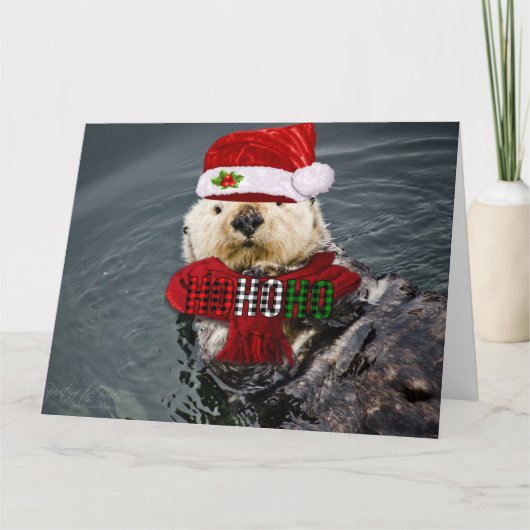 Carte de voeux de Noël en Otter de mer (Devant)