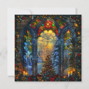 Carte de voeux de Noël en verre satiné