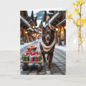 Carte de voeux de Noël Entlebucher Mountain Dog (Fleur jaune)