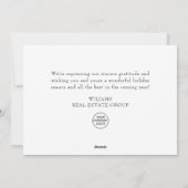 Carte de vœux de Noël Entreprise Terre d'Hiver Élé (Dos)