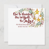 Carte de voeux de Noël Espagnol Navidad Floral (Dos)