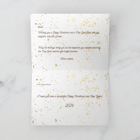 Carte de voeux de Noël et Nouvel An repliée 2023-2 (Intérieur)