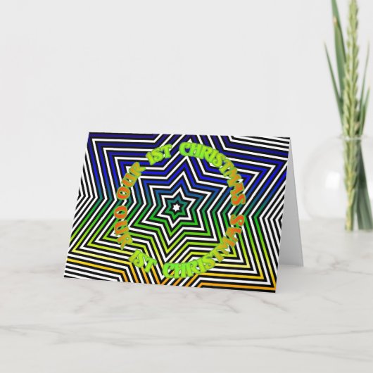 Carte de vœux de Noël étoile arc-en-ciel pour la p (Devant)