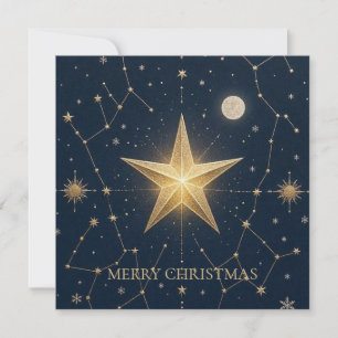 Carte de vœux de Noël Étoile céleste de minuit Lun
