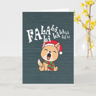 Carte de vœux de Noël Fa La La La La Chien qui cha