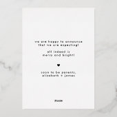 Carte de voeux de Noël Faire-part grossesse (Verso)