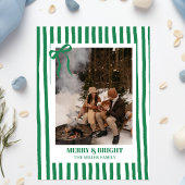 Carte de vœux de Noël familiale avec des rayures