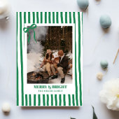 Carte de vœux de Noël familiale avec des rayures