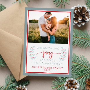 Carte de vœux de Noël familiale joyeuses fêtes