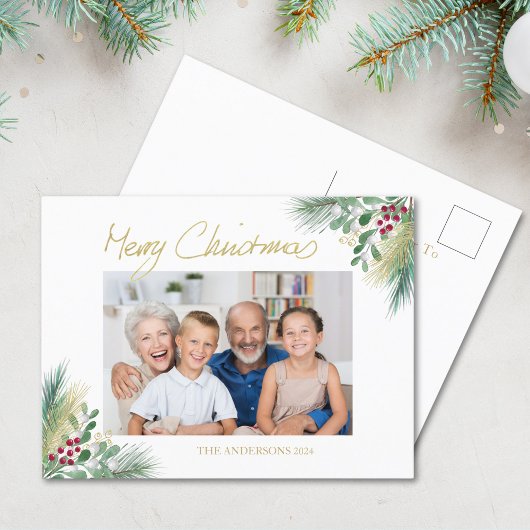 Carte de vœux de Noël Famille Photo