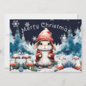 Carte de vœux de Noël fantaisiste avec un lapin (Devant)