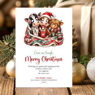 Carte de vœux de Noël fantaisiste et confortable a