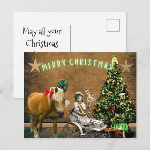 Carte de vœux de Noël fantaisiste vintage