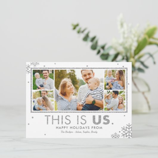 Carte de vœux de Noël Faux Argent This Is Us (Debout devant)