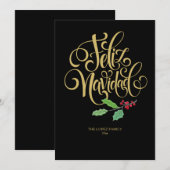 Carte de vœux de Noël Feliz Navidad (Devant / Derrière)