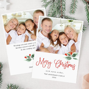 Carte de vœux de Noël festive à la baie de houx 2 