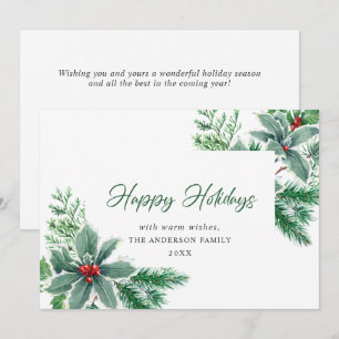 Carte de vœux de Noël festive aquarelle à motif de