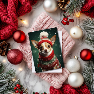 Carte de vœux de Noël festive avec Chihuahua