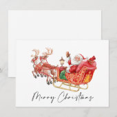Carte de vœux de Noël festive avec traîneau du Pèr (Devant / Derrière)