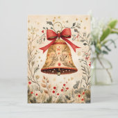 Carte de voeux de Noël Festive Bell de Noël (Debout devant)