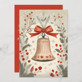 Carte de voeux de Noël Festive Bell de Noël (Devant / Derrière)