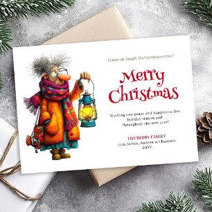 Carte de vœux de Noël festive et drôle pour femme,