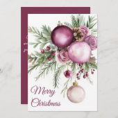 Carte de voeux de Noël Festive et élégante (Devant / Derrière)