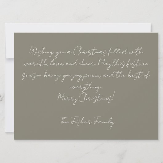 Carte de voeux de Noël Festive et élégante (Dos)