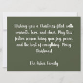 Carte de voeux de Noël Festive et élégante (Dos)