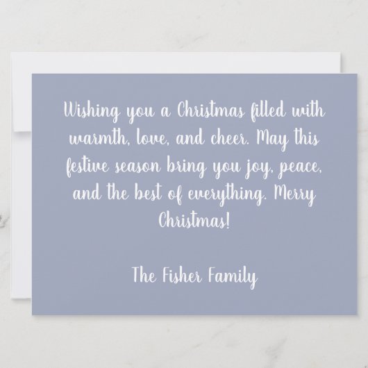 Carte de voeux de Noël Festive et élégante (Dos)