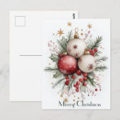 Carte de vœux de Noël festive et élégante (Devant / Derrière)