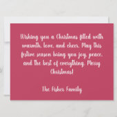 Carte de voeux de Noël Festive et élégante (Dos)