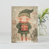 Carte de voeux de Noël Festive Gnome de Noël (Debout devant)
