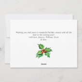 Carte de vœux de Noël festive houx baie gui (Dos)