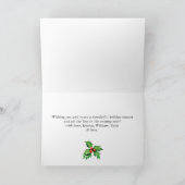 Carte de vœux de Noël festive houx baie gui (Intérieur)